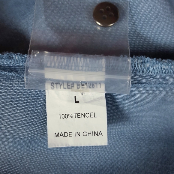 Womens Denim Tank Top S. M. L. Button Down Sleeveless Shirt 100%  Tencel Soft - Picture 10 of 12